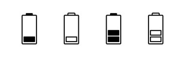 Batarya ikon vektörü. Şarj işareti. pil şarj seviyesi