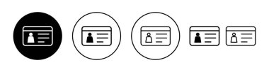 Web ve mobil uygulama için lisans simgesi ayarlandı. Kimlik kartı simgesi. Sürücü ehliyeti, personel kimlik kartı 