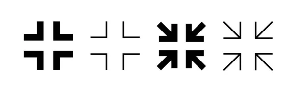 Вектор Повноекранної Піктограми Розгорнути Повноекранного Знака Символу Символ Стрілками — стоковий вектор