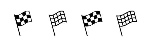 Vetor Ícone Bandeira Corrida Bandeira Corrida Sinal Simbol Checkered Ícone — Vetor de Stock