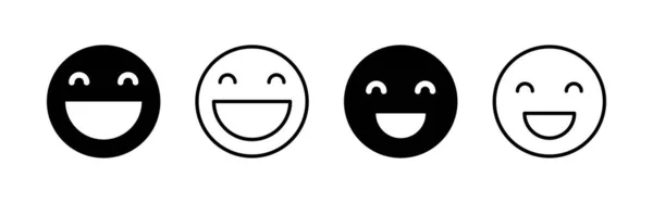 Вектор Піктограми Посмішки Посміхніться Емоційній Іконі Знак Зворотного Язку Символ — стоковий вектор
