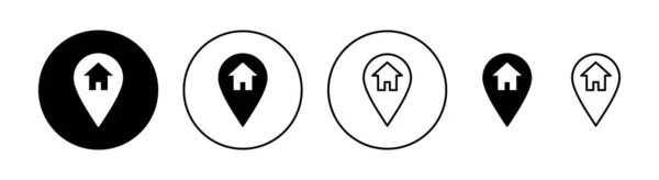 Ikona Adresu Dla Aplikacji Internetowej Mobilnej Znak Lokalizacji Domowej Symbol — Wektor stockowy