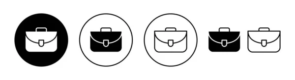 Briefcase Icon Set Web Mobile App Suitcase Sign Symbol Luggage — Stock Vector