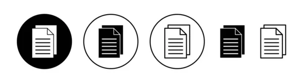 Набор Значков Документов Веб Мобильного Приложения Бумажный Знак Символ File — стоковый вектор