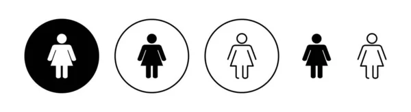 Conjunto Iconos Femeninos Para Web Aplicación Móvil Mujer Signo Símbolo — Vector de stock