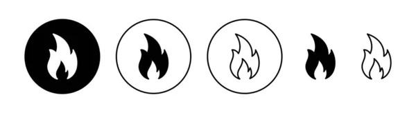 Набор Значков Огня Веб Мобильного Приложения Знак Огня Символ — стоковый вектор