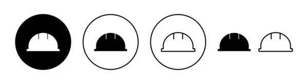 Web和移动应用程序的Helmet图标集 摩托车头盔的标志和符号 建筑头盔图标 安全帽 — 图库矢量图片