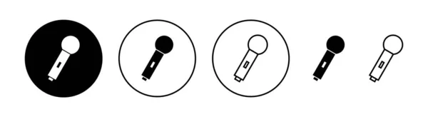 Conjunto Iconos Micrófono Para Web Aplicación Móvil Signo Símbolo Karaoke — Archivo Imágenes Vectoriales