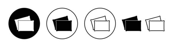 网络应用和移动应用的枕头图标集 枕头的标志和符号 舒适的绒毛枕头 — 图库矢量图片