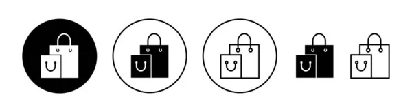 Shopping Bag Icon Set Web Mobile App Shopping Sign Symbol — Stock Vector