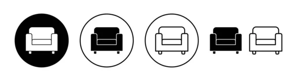 Sofa Icoon Set Voor Web Mobiele App Bank Teken Symbool — Stockvector