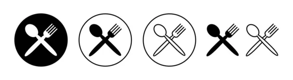 Spoon Fork Icon Set Web Mobile App Spoon Fork Knife — Stock Vector