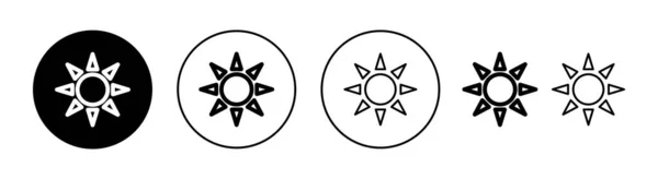 Sun Ikon Set För Webb Och Mobilapp Ljushetsmärke Och Symbol — Stock vektor