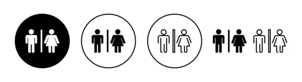 모바일 아이콘 소녀들 소년들은 화장실 상징을 화장실 사인이요 화장실 — 스톡 벡터