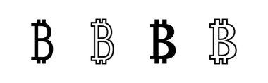 Bitcoin simge vektörü. Bitcoin işareti ve sembol. ödeme sembolü. şifreleme para birimi logosu