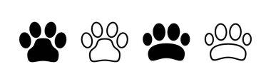 Pençe simgesi vektörü. Pençe izi ve sembol. köpek ya da kedi pençesi