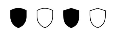 Kalkan simgesi vektörü. Koruma ikonu. Güvenlik işareti ve sembol