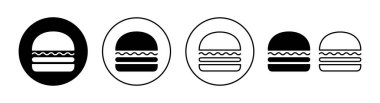Web ve mobil uygulama için burger simgesi ayarlandı. Hamburger ve sembol. hamburger