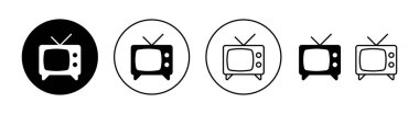 Web ve mobil uygulama için TV simgesi ayarlandı. televizyon işareti ve sembol