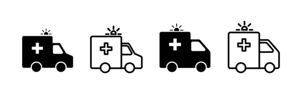 Vektor Ikony Ambulance Značka Symbol Sanitky Sanitka — Stockový vektor