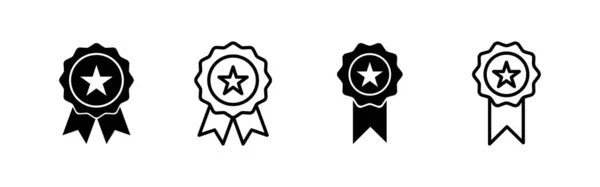 Vektor Ikony Odznaku Vektor Ikon Ocenění Dosažení Znamení Symbolů — Stockový vektor