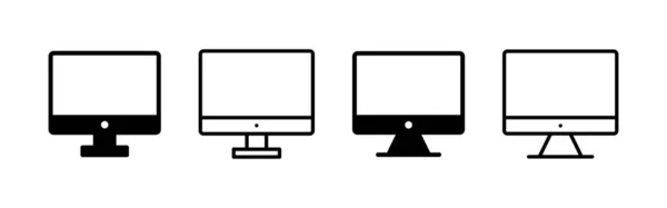 Vetor Ícone Computador Sinal Monitor Computador Símbolo —  Vetores de Stock