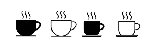Kávécsésze Ikon Vektor Csésze Kávé Jel Szimbólum — Stock Vector