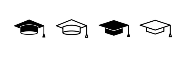 Uddannelse Ikon Vektor Graduation Cap Tegn Symbol Kandidateksamen Studerende Cap – Stock-vektor