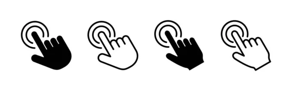 Hand Κλικ Διάνυσμα Εικονίδιο Σημάδι Δείκτη Και Σύμβολο Εικονίδιο Δρομέα — Διανυσματικό Αρχείο