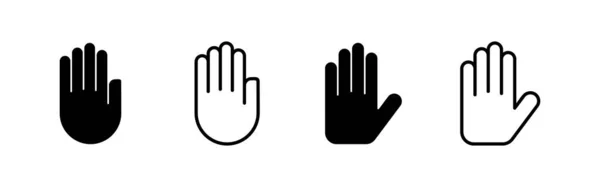 Vecteur Icônes Signe Symbole Main Palmier — Image vectorielle