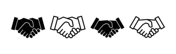 Kézfogás Ikon Vektor Üzleti Kézfogás Jel Szimbólum Kapcsolattartási Megállapodás — Stock Vector