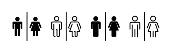 Icône Toilette Vecteur Signe Symbole Des Toilettes Pour Filles Garçons — Image vectorielle