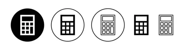 Rechnersymbolsatz Für Web Und Mobile App Buchhaltungsrechner Zeichen Und Symbol — Stockvektor