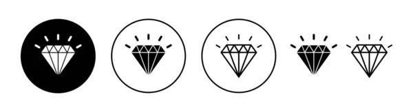 Diamond Icon Set Веб Мобильного Приложения Алмазные Камни Знак Символ — стоковый вектор