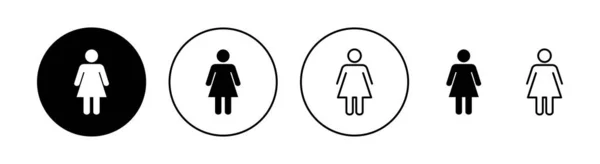 Жіночий Набір Піктограм Веб Мобільного Додатку Жіночий Знак Символ — стоковий вектор