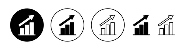 Conjunto Iconos Gráfico Crecimiento Para Aplicaciones Web Móviles Signo Símbolo — Vector de stock