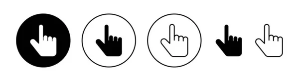 Hand Cursor Icon Set Web Mobile App Cursor Sign Symbol — Stock Vector