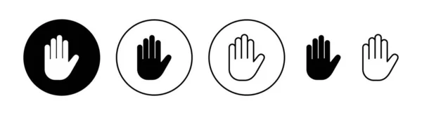 Hand Icon Set Web Mobile App Hand Sign Symbol Hand — Stock Vector