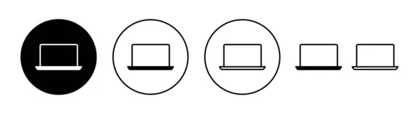 Laptop Icon Set Web Mobile App Computer Sign Symbol — Stock Vector