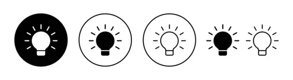 Zestaw Ikon Lampy Aplikacji Webowych Mobilnych Znak Symbol Żarówki Symbol — Wektor stockowy