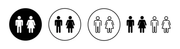 男性と女性のアイコンは ウェブとモバイルアプリのために設定します 男性と女性のサインとシンボルです 女の子と男の子 — ストックベクタ