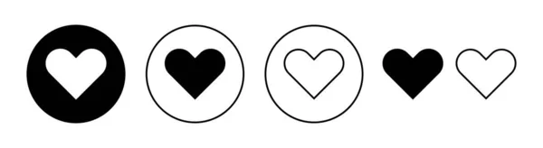 Love Icon Set Web Mobile App Heart Sign Symbol Icon — Stock Vector