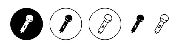 Zestaw Ikon Mikrofonu Aplikacji Internetowej Mobilnej Znak Symbol Karaoke — Wektor stockowy