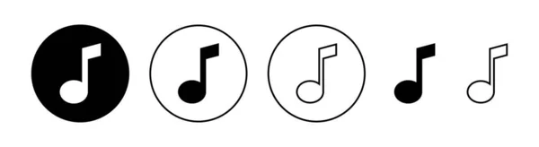 Web Mobil Uygulama Için Müzik Simgesi Ayarlandı Nota Işareti Sembol — Stok Vektör