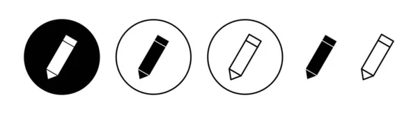 Set Icônes Crayon Pour Application Web Mobile Signe Symbole Stylo — Image vectorielle