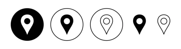Conjunto Iconos Pin Para Aplicaciones Web Móvil Signo Ubicación Símbolo — Vector de stock