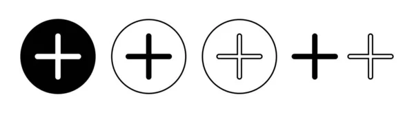 Ikona Zestaw Aplikacji Internetowych Mobilnych Dodaj Znak Symbol — Wektor stockowy