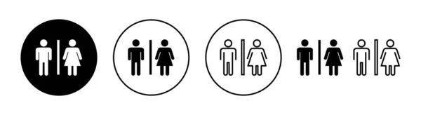 网络应用和移动应用的厕所图标集 女孩和男孩的洗手间标志和符号 浴室标志 — 图库矢量图片