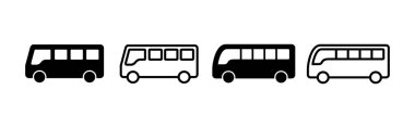 Otobüs simgesi vektörü. otobüs işareti ve sembol