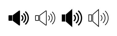 Sözcü simgesi vektörü. Ses düzeyi ve sembol. Hoparlör ikonu. ses sembolü